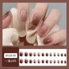 Uñas de Manicura Color Caramelo Transparentes Rojo Marrón Usables Estilo Gelatina Simple Degradado Brillo Triturado Parches de Uñas Postizas