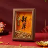 Moldura de Decoração para Hall de Entrada Cultural e Criativo da Montanha Wutai para Sala de Estar e Escritório, Apresentando o Deus da Riqueza e os Doze Signos do Zodíaco, com uma Chave Dourada para Abrir o Tesouro da Riqueza