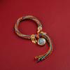 Pulseira Thangka do Tibete Pulseira Thangka dos Oito Santos Protetores Pulseira para Mulheres Tecida à Mão Deus da Riqueza Pulseira do Tibete Nova Tendência Nacional