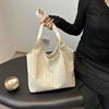 Bolsa de ombro estilo coreano com borboleta, bolsa de mão com design de renda, casual, simples, grande capacidade, bolsa de axila para deslocamento
