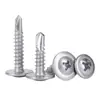En stock, se envía inmediatamente Acero Inoxidable 410 Tornillo Autorroscante con Cola de Taladro Cabeza de Arandela Cabeza de Phillips 4.2-4.8 Cabeza Plana Grande