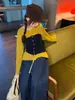 Suéter Hua Yu Xun para Niñas con Ceñidor en la Cintura Ropa Infantil Otoño 2026 Nuevo Estilo Coreano Elegante Ropa Exterior de Punto Acanalado con Ceñidor en la Cintura para Niños Modernos