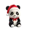 Decoraciones navideñas transfronterizas 2D planas de acrílico pequeños colgantes animales con gorros de Santa adornos festivos