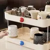 Porta-Copos para Mesa, Suporte Duplo para Xícaras de Café, Suporte para Armazenamento de Xícaras de Chá, Suporte Drenante para Mesa de Jantar Doméstica