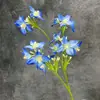 Flor de Simulación Serigrafía Orquídea Gota de Lluvia Decoración Escena de Boda Adorno para el Hogar Decoración de Orquídea de 4 Esquinas Flor Artificial Hecha a Mano Venta al por Mayor