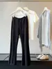 Pantalones Casuales Acampanados Cortos de Cintura Alta con Cordón para Mujer 2026, Ajuste Delgado de Verano, Pantalones de Yoga Suaves y con Caída