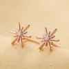 Pendientes de Estrella Transfronterizos de Amazon, Elegantes Pendientes Pequeños Brillantes de Estrella de Ocho Puntas, Versátiles para el Trabajo, Joyería de Moda Europea y Americana