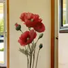 Pegatinas de Pared Brup-Retro Amapola Roja para Sala de Estar, Entrada, Dormitorio, Pegatinas Decorativas Artísticas y de Alta Gama Hs5028K