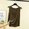 Camisola de Modal con Cuello en U para Mujer, Nueva de Verano, Holgada, Aspecto Delgado, Ropa Exterior, Color Sólido, Sin Mangas, Camiseta Base