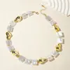 Amazon Transfronterizo Europeo y Americano Joyería Serie Perlas Collar Regalo de Alta Gama Collar de Perlas Barrocas para Mujer Combinación