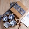Tigelas de cerâmica estilo japonês pratos de presente conjunto de tigelas de cerâmica criativas caixa de presente louça tigelas de porcelana azul e branca presentes para atividades