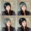 Gorro Baotou gorro de punto un gorro dos gorros de punto versátil de doble cara gorro Baotou protección para las orejas de otoño e invierno gorro de lana cálido