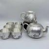 Pie Plata 999 Seiko Anual Pez Tetera Taza de té Colador de té Hogar Regalo Traje Plata Esterlina Juego de té Tetera