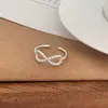 Anillo Abierto de Plata Pura S999 con Diseño de Bola de Arco Calada para Mujer Diseño de Nicho Versátil Simple de Gama Alta para Mujer
