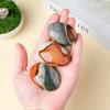 Pedra marinha natural com cabo de cristal para polimento, pedra bruta com óleo essencial para massagem, pedra decorativa para aquário, atacado