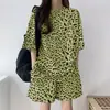 Roupas Pijama Estampa Leopardo Conjunto Esportivo Feminino 2026 Verão Tamanho Plus Size Top Fino e Shorts