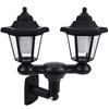 Lámpara de Palacio Hexagonal de Doble Cabezal Montada en el Suelo, Lámpara de Pared para Jardín de Villa, Lámpara Solar para Jardín de 1.5 m, Farola Retro