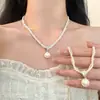 Collar de Perlas Dorado Retro Francés de Doble Capa Enroscado para Mujer 2025 Nuevos Accesorios Lujo Accesible Cadena de Suéter de Gama Alta
