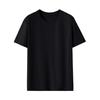 Camiseta Unissex de Cor Sólida Preta e Branca para Pedido Estrangeiro Transfronteiriço 180g Leite de Seda Dupla Face Acabamento Fino Gola Traseira Solta Manga Curta