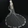 Véu de Noiva Branco Véu de Casamento Acessórios para Vestido de Noiva Camada Única Estilo Europeu e Americano Véu Fino de 3m Acabamento em Renda Adorno de Cabeça