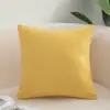 Funda de almohada acolchada simple estilo lino de algodón color liso para oficina, sala de estar, cojín de respaldo de sofá, tamaño grande, almohada de respaldo de cama