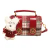 Bolso de Mano y Bandolera Nuevo Diseño a Cuadros Otoño e Invierno 2025 Bolso Cuadrado Pequeño con Diseño a Cuadros Pu