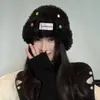 Touca Chapéu de Inverno Grossa de Pelúcia Quente Ursinho Fofo, Chapéu de Tricô para Outono e Inverno com Circunferência da Cabeça Grande