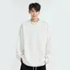 Camisetas de Manga Longa para Homens para Outono e Inverno, Projetadas para Uso Interno e Externo, Tops de Manga Longa, Design Solto com Zíper, Moletons Casuais com Gola Redonda