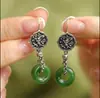 Pendientes de Gancho para Oreja con Anillo de Jade Hetian de Paz para Mujer, Nuevo Diseño de Nicho Estilo Chino