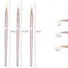 Transfronterizo para bolígrafo de trazo para arte de uñas 3 juegos de bolígrafo de trazo con varilla de metal bolígrafo para boceto de flores bolígrafo para pintar arte de uñas