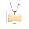 Etiqueta de Perro de Acero Inoxidable Nueva Europea y Americana, Etiqueta de Hueso, Colgante para Mascota con Cadena, Collar de Cadena Desmontable, Venta al por Mayor