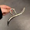 Grampo de Cabelo de Metal Simples de Alto Padrão para Mulheres na Parte de Trás da Cabeça Estilo Ins Grampo de Cabelo Grande Elegante Presilha de Tubarão Acessório de Cabeça