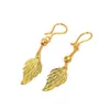 Tienda de Oro Mismo Estilo Pendientes de Hoja de Oro Arena, Pendientes de Una Hoja Traen Riqueza, Pendientes Chapados en Oro de Cobre, Joyería Retro de Imitación de Oro
