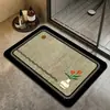 Tapete de chão para banheiro, absorvente de água, antiderrapante, de terra de diatomáceas, macio, tapete de pé oval para lavatório, tapete de entrada de vaso sanitário