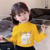 Y2303# roupas infantis meninas veludo alemão camiseta base primavera e outono novo infantil casual Joker casaco manga longa moda