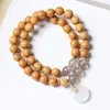 Pulsera de Sándalo Indonesio Doble Círculo 0.8 DIY Ágata Hebilla de Paz Estilo Unisex Juego Cultural Pulsera de Sándalo Venta al por Mayor