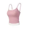 Coletes Esportivos Acolchoados Falsos de Duas Peças em Cores Contrastantes, Suéter de Malha com Alça, Uma Tasse, Lingerie, Roupa de Yoga, Top Respirável para Fitness