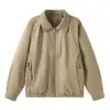 Chaqueta casual estilo americano, estética de viejo dinero, con solapa retro para hombre, nueva chaqueta de trabajo Harrington para primavera/otoño