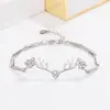 Estilo Coreano TikTok Explosivo Pulseira de Galhada com Diamante Azul Feminina Estilo Mori Artística Pulseira de Galhada de Alce Joias Simples da Moda
