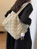 Bolsa de Algodón Coreana Ins para Mujer 2023 Nueva Acolchada de Gran Capacidad Bolso Satchel Tote Ropa de Trabajo Compras Bolso de Hombro