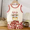 Atacado Roupas de Verão para Meninas Estilo Coreano Algodão Puro Verão para Meninos Conjunto de Regata Infantil de Duas Peças Roupas Infantis Novo Estilo