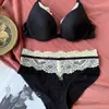 Lencería sexy europea y americana transfronteriza para mujer, cierre frontal, espalda hermosa, sujetador push-up para busto pequeño, anti-caída, conjunto de sujetador de encaje talla grande