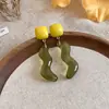 Pendientes de Borla con Forma de Gota de Agua de Resina Azul Transfronterizos Europeos y Americanos, Pendientes de Estilo Exagerado Retro, Pendientes de Lujo Ligero y de Alta Gama para Mujer