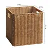 Cesta de Armazenamento Tecida à Mão de Rattan Sintético Dobrável Armário de Treliça Tipo Gaveta Cesta de Armazenamento Marinha Jacinto d'Água Armazenamento Trigo Taibao