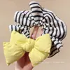 Scrunchie Fofo de Pão e Laço Estilo Coreano para Coque de Menina Anel de Cabelo Preenchido com Algodão Acessórios de Cabelo 2025