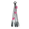 Peluca de mariposa con cuerda para el cabello para niña, trenza torcida, banda de goma, lazo de cola de caballo alta, accesorios para el cabello