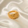 Anillo europeo y americano transfronterizo ins celebridad de Internet moda acero inoxidable chapado en oro 18K incrustado circón anillo de lava que no se desvanece nicho