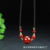 Especial de Transmisión en Vivo: Pulsera de Cinabrio Natural con Alto Contenido de Arena Dorada Púrpura y Cuentas Dzi, Collar de Cadena para Clavícula
