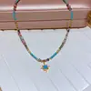 Nuevo Collar de Piedra Natural Azul Dopamina con Cuentas, Estilo Vintage en Capas, Collar de Diseño de Nicho de Alta Gama