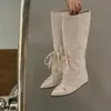 Botas Puntiagudas Patchwork 2026 para Mujer Muchos Diseños Delgadas Pequeñas Altas Otoño Invierno Moda Decoración Retro Fruncidas Estilo Nuevo